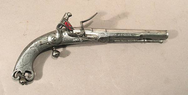 Appraisal: A Scottish all steel flintlock pistol by William AllanEdinburgh third