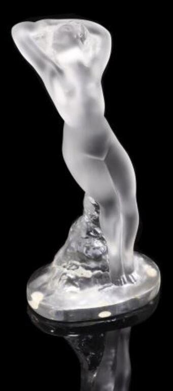 Appraisal: French Lalique art glass figure Danseuse Bras Leves Dancer Arms