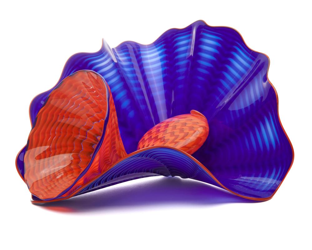 Appraisal: DALE CHIHULY American b Lapis Persian Pair handblown glass inscribed