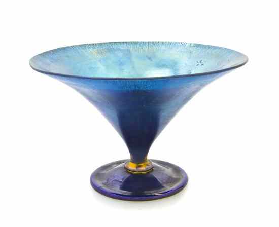 Appraisal: A Tiffany Favrile Glass Compote having a circular rim above