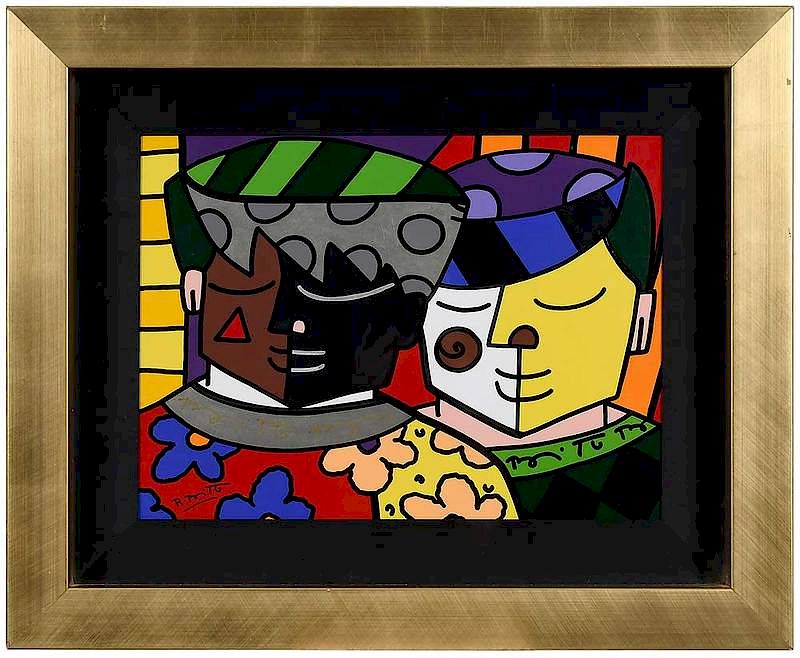 Appraisal: Romero Britto Florida Brazilian born The Twins signed lower left