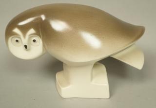 Appraisal: WWF Ceramic Owl Figure Sculpture ARABIA Finland World Wildlife Federation