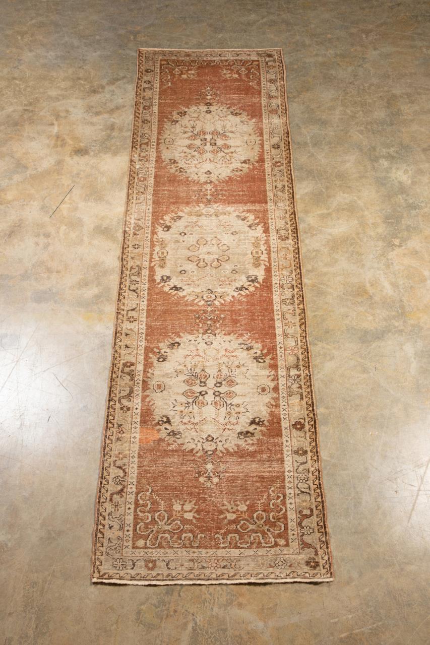 Appraisal: HAND KNOTTED WOOL ANATOLIAN RUNNER X Hand knotted wool Anatolian