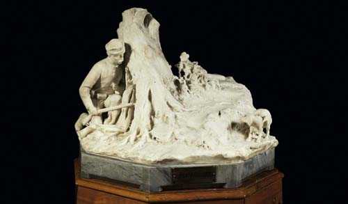 Appraisal: MARBLE GROUP IL CONTRABBANDO Italy end of the th century