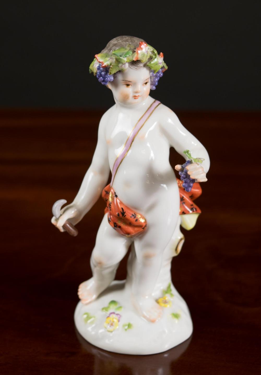 Appraisal: MEISSEN PORCELAIN FIGURINE Fall modeled by Johann Friedrich Eberlein depicting