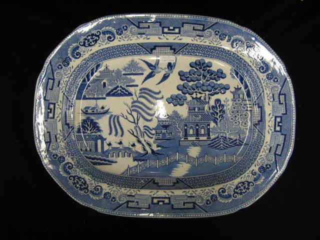 Appraisal: Victorian English Ironstone Blue Willow Platter x