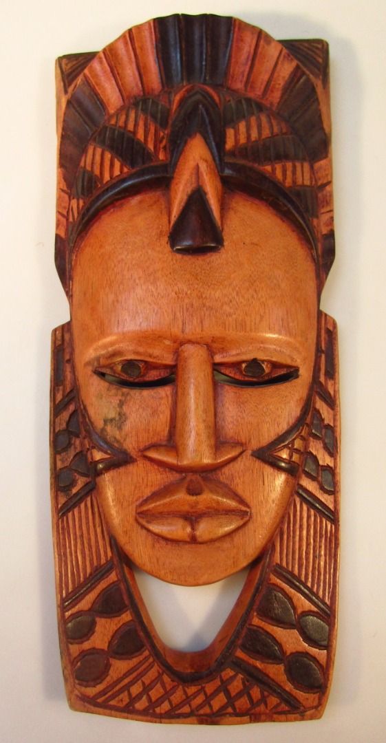 Appraisal: A thC African tribal wooden face mask picked out in