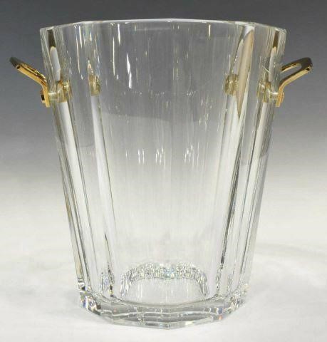 Appraisal: French Baccarat Maxim cut crystal champagne bucket having dual gilded