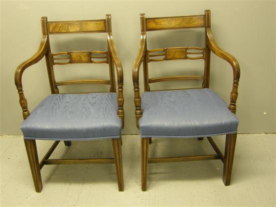 Appraisal: Pair of mahogany carver chairs th century with bar backs