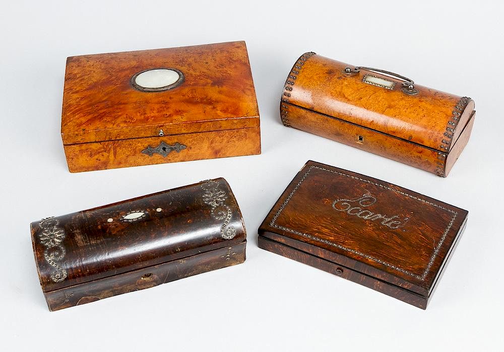 Appraisal: Lot of four early th century boxes Lot of four