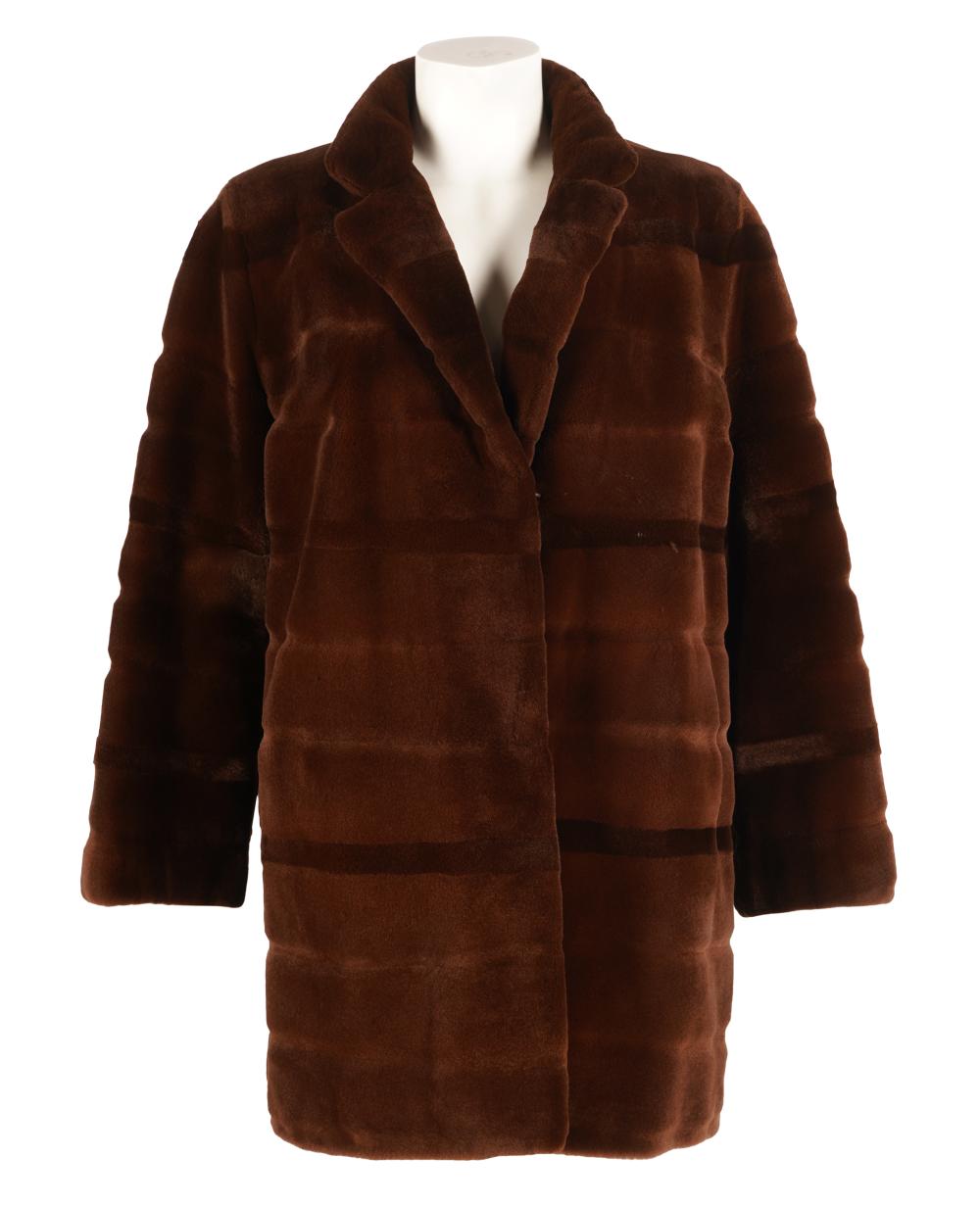 Appraisal: BROWN SHEARED FUR JACKETwith label Condition