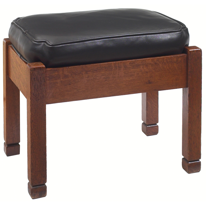 Appraisal: Stickley Brothers footstool replaced cushion over a notched foot original