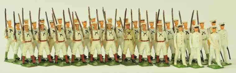 Appraisal: BRITAINS NAVAL FIGURES Post war assorted grouping dressed in white