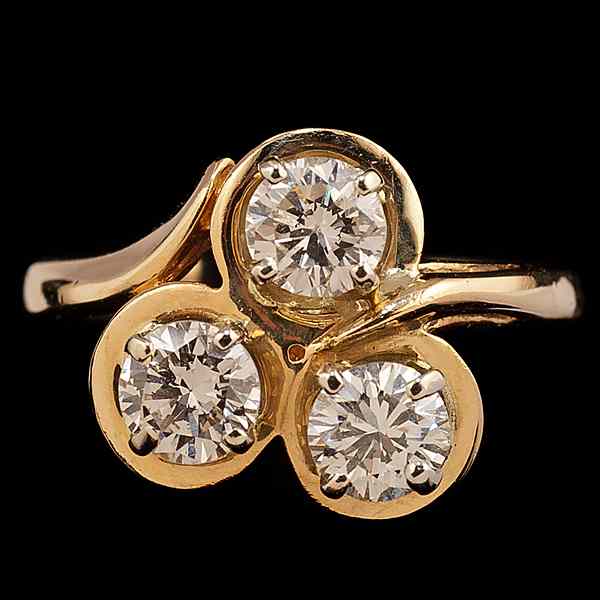 Appraisal: Whimsical Diamond Ring A K yellow gold ring set with