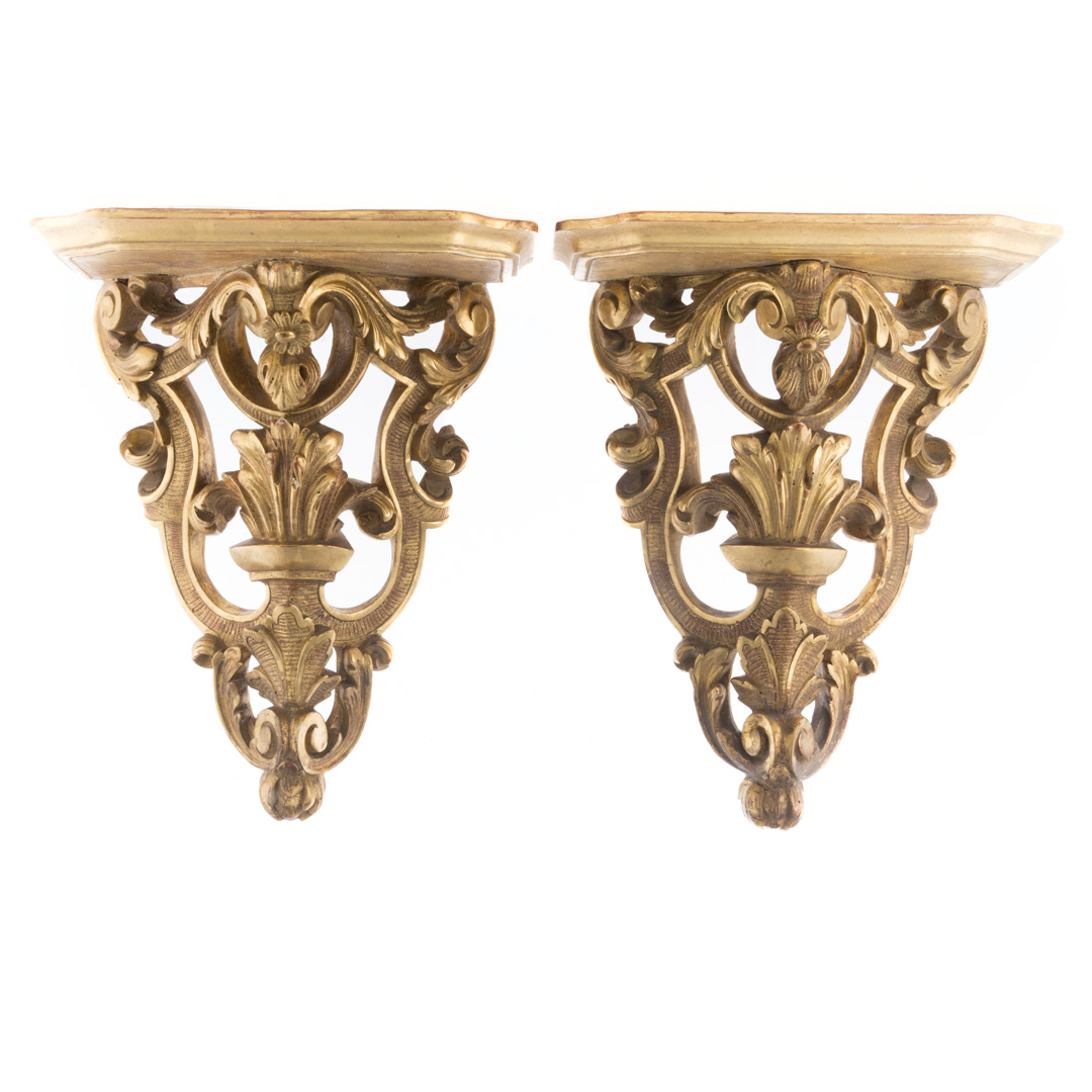 Appraisal: Pair of George III style giltwood wall brackets th century