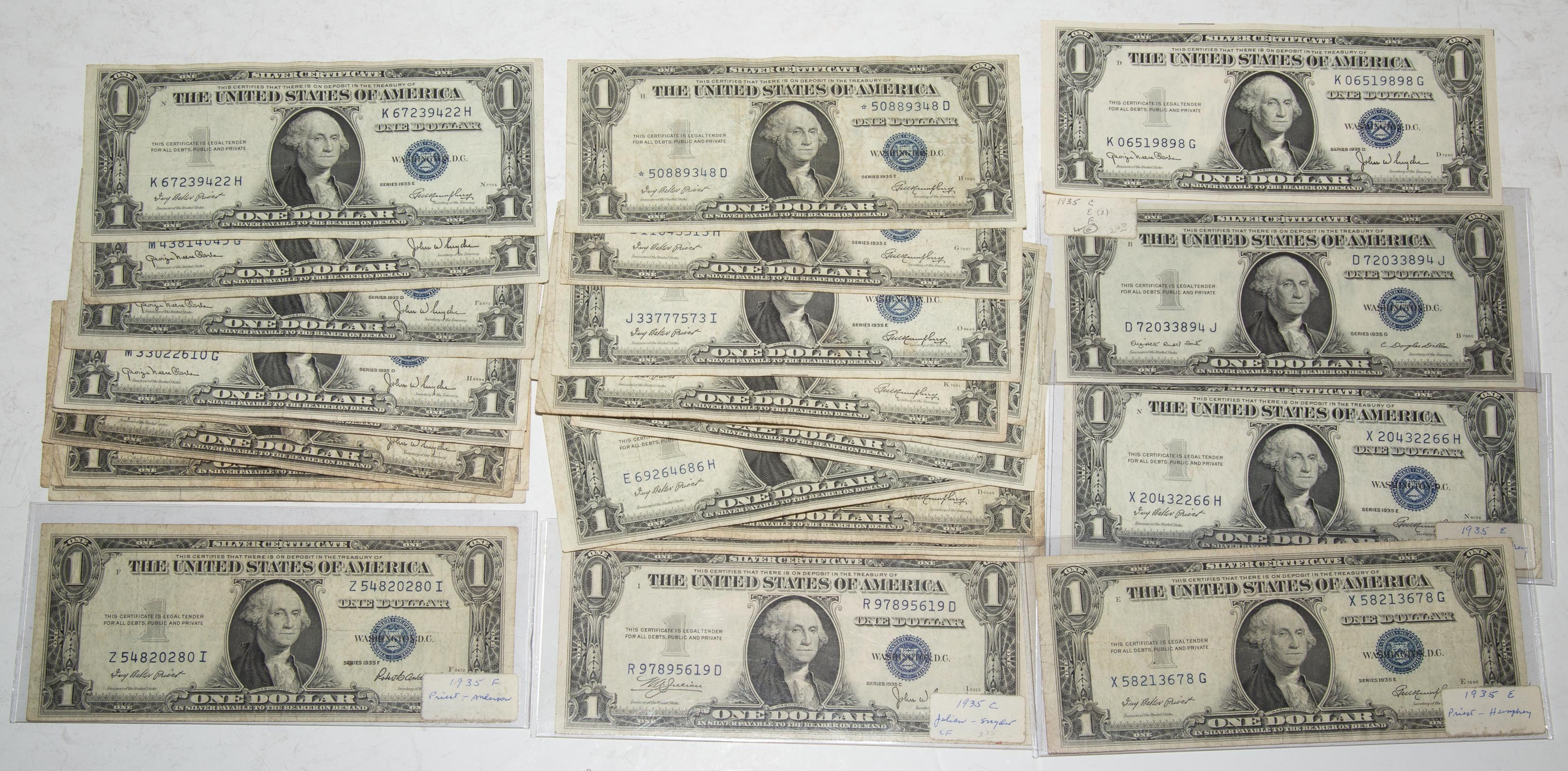 Appraisal: - SILVER CERTIFICATES C -VF -D -XF VG-F E VG