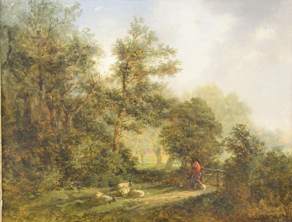 Appraisal: Alexander Nasmyth British - Forest Scene with Shepherd oil on