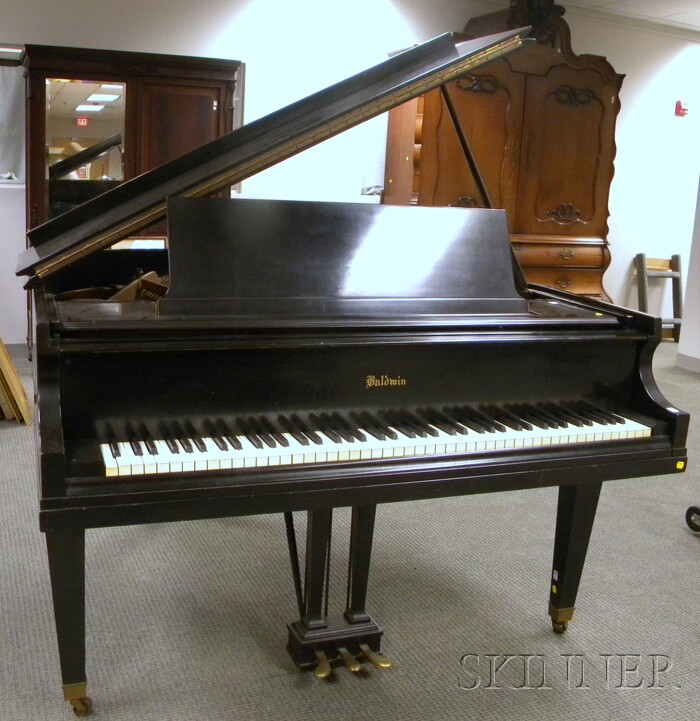 Appraisal: Baldwin Piano Co Black Lacquer Baby Grand Piano plastic keys