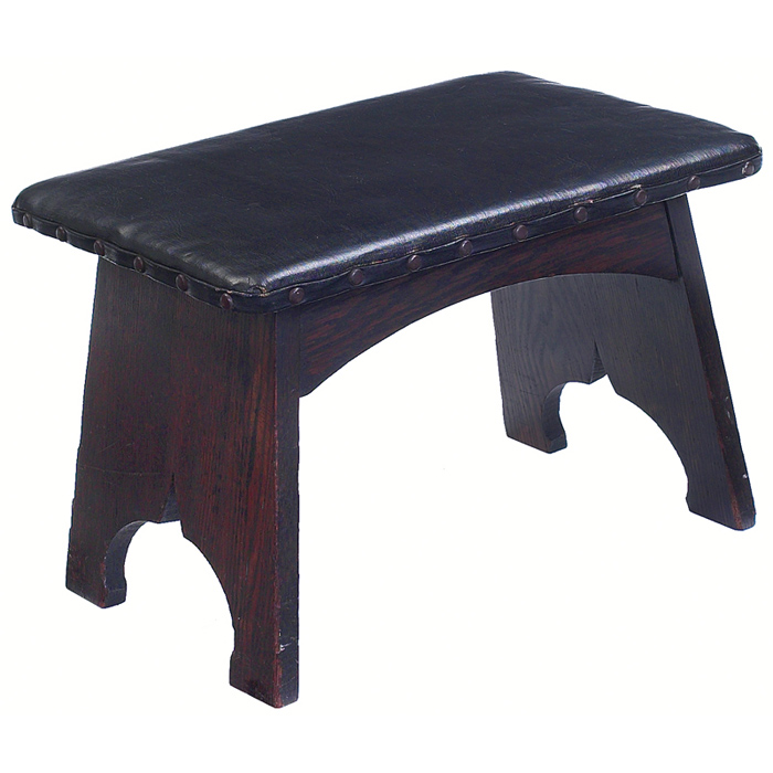 Appraisal: Arts Crafts stool in the manner of Limbert leatherette top