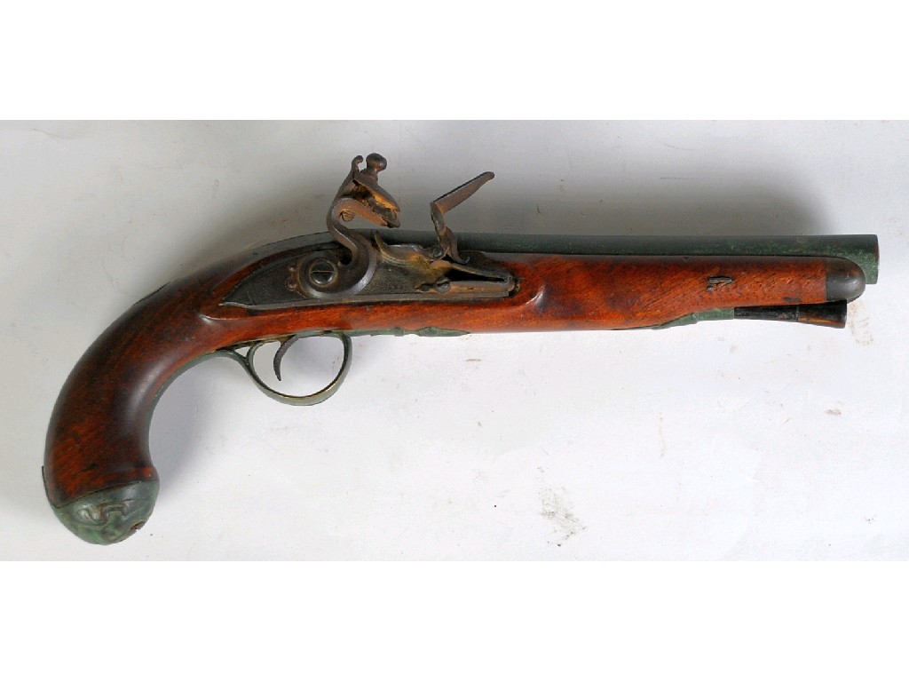 Appraisal: EARLY NINETEENTH CENTURY FLINTLOCK BELT PISTOL the full stocked barrel