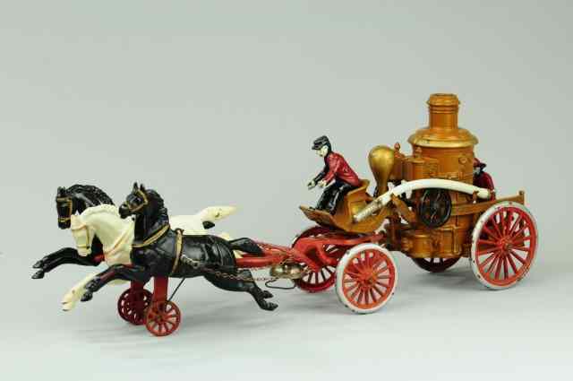 Appraisal: DENT FIRE PUMPER C cast iron features a three horse