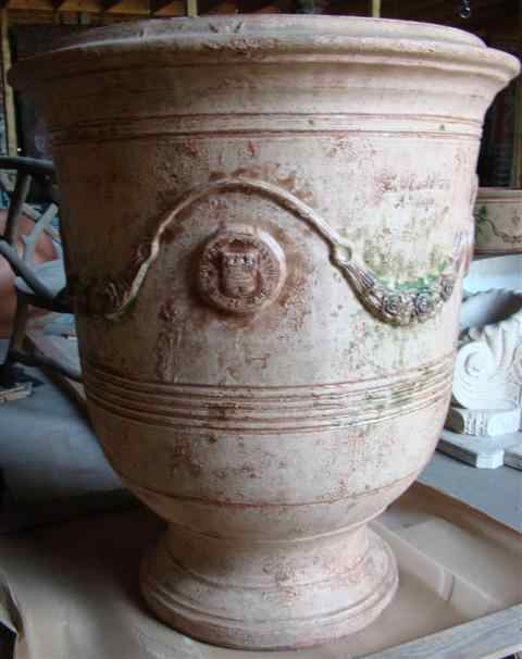 Appraisal: MEDIUM FRENCH ANDUZE URN - h x dia in Other