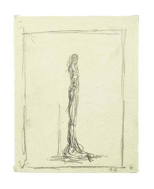 Appraisal: GIACOMETTI ALBERTO Stampa - Chur Standing figure Pencil on paper