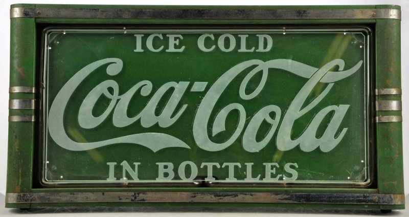 Appraisal: Coca-Cola Neon Sign Description Coca-Cola etched glass neon sign All