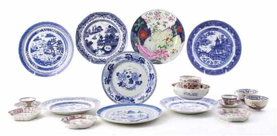 Appraisal: Chinese Export porcelain dishes stands bowls and cups th century