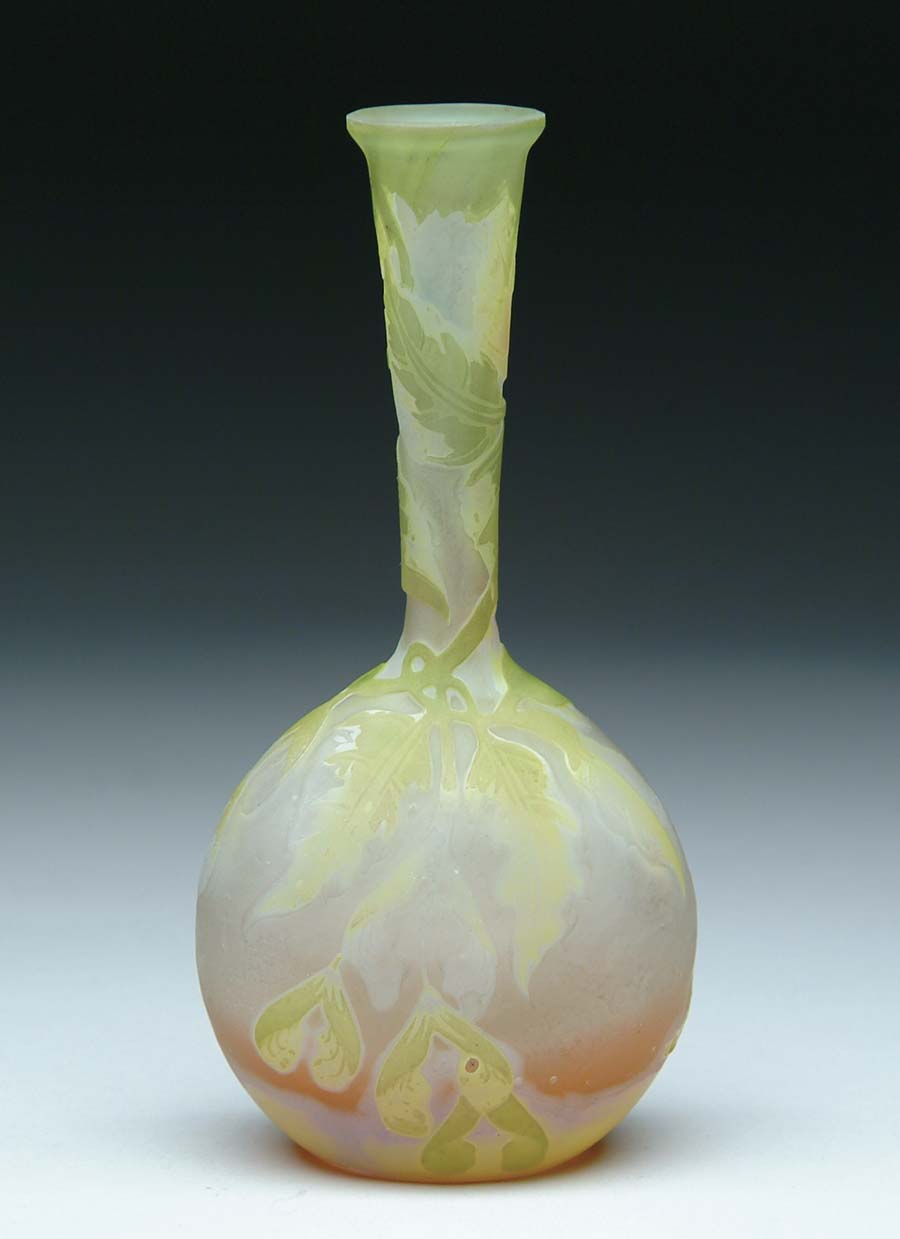 Appraisal: GALLE BANJO VASE Nice Galle vase has light and dark