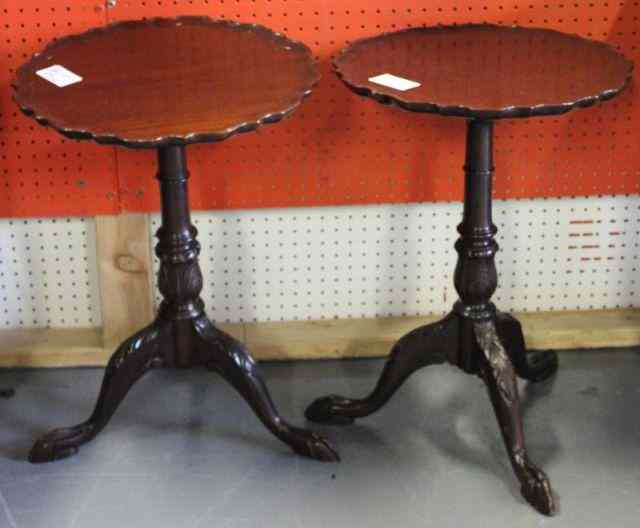 Appraisal: Pair of Mahogany Chippendale Style Lamp Stands From a Bronxville