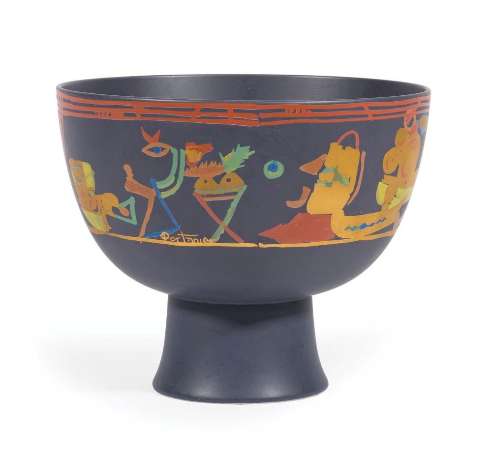 Appraisal: Gilbert Portanier for Rosenthal Ceramic Bowl c h in dia