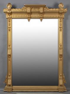 Appraisal: American Late Victorian Gilt and Gesso Overmantel Mirror c possibly