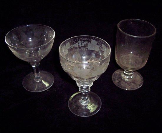 Appraisal: Three th Century wine glasses various