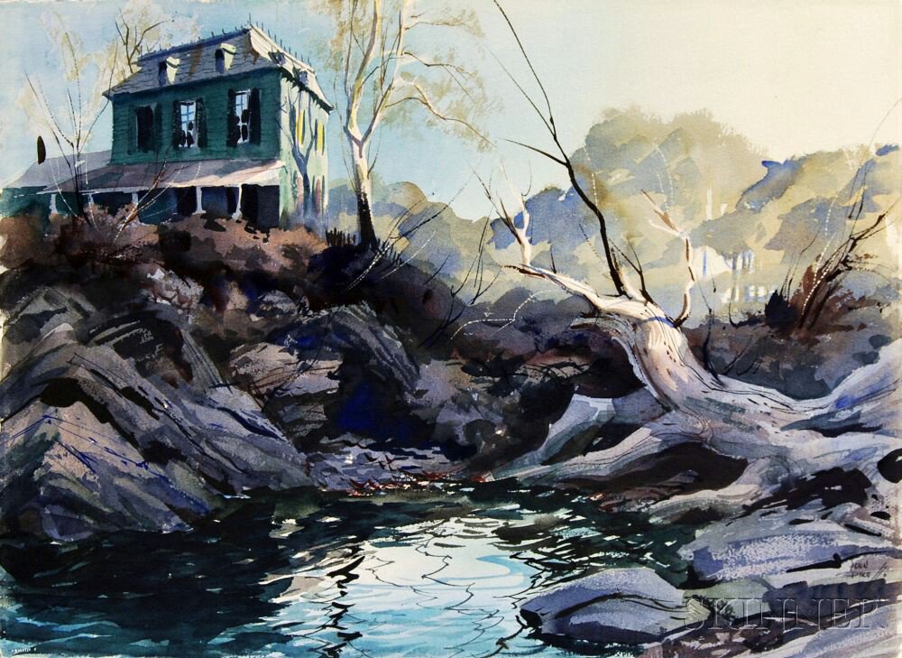 Appraisal: John Pike American - New England Pool Signed JOHN PIKE