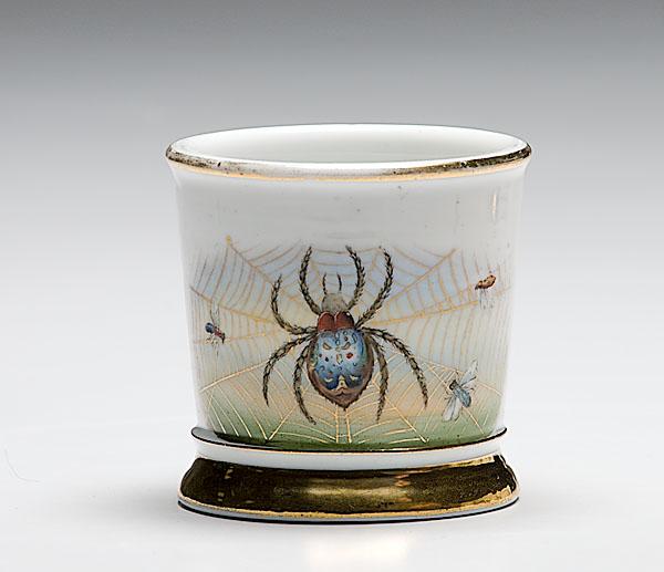 Appraisal: RARE ENTOMOLOGIST SHAVING MUG possibly belonging to an entomologist Porcelain