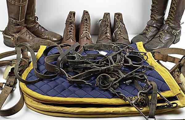 Appraisal: US WWI WWII Cavalry Items Large Lot Lot includes two