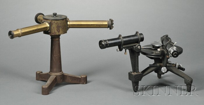 Appraisal: Two Laboratory Spectroscopes including a brass fixed angle example on