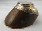 Appraisal: A silver plate mounted horse's hoof inkwell by the taxidermist