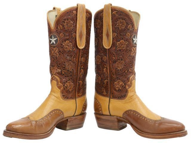 Appraisal: pair Custom made cowboy boots Wheeler Boot Company Houston Texas