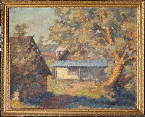 Appraisal: GOOD IMPRESSIONIST LATVIAN LANDSCAPE WITH FARM HOUSE Oil Canvas ''