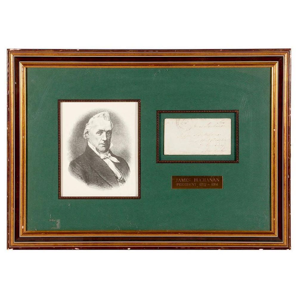 Appraisal: Envelope addressed by President James Buchanan A handwritten addressed envelope