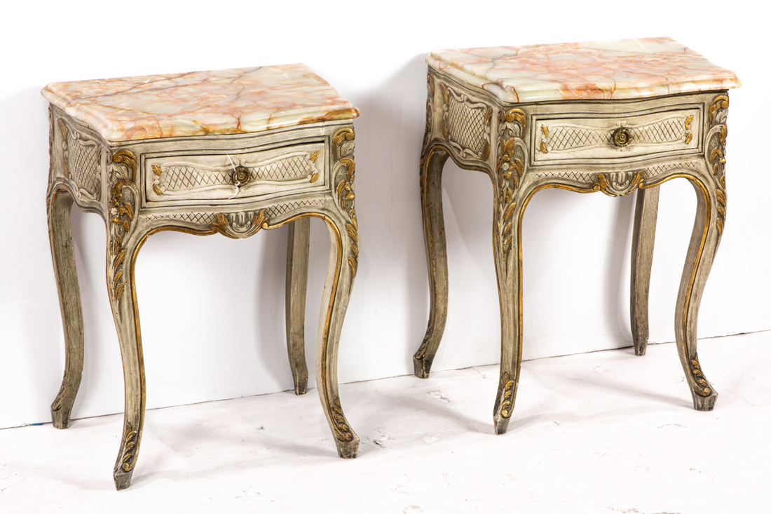 Appraisal: A PAIR OF LOUIS XV STYLE GILT AND POLYCHROME WOOD