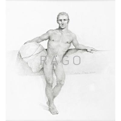 Appraisal: JOHN B LEAR American - Graphite on paper male nude