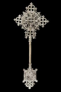 Appraisal: ETHIOPIAN CROSS th c African Patee Hand Blessing Cross Coptic