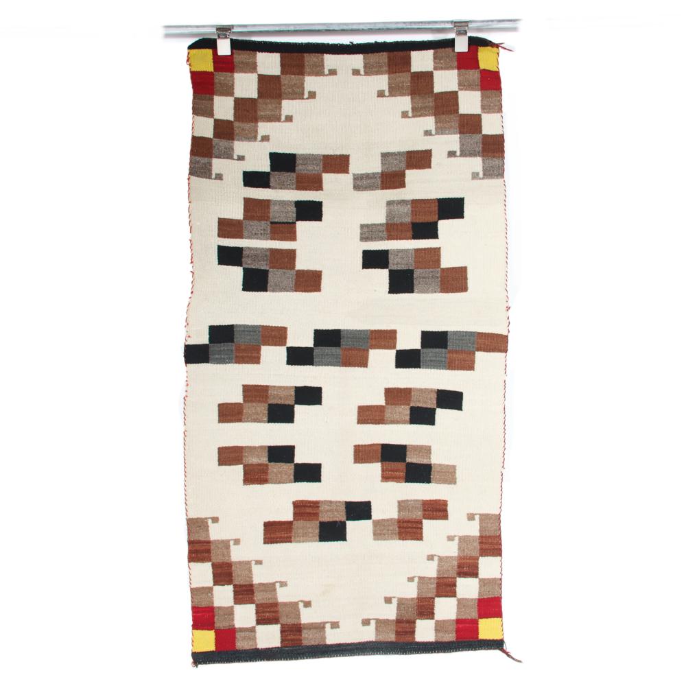 Appraisal: NAVAJO NATIVE AMERICAN INDIAN WEAVING RUG WITH STAIR STEP BLOCK