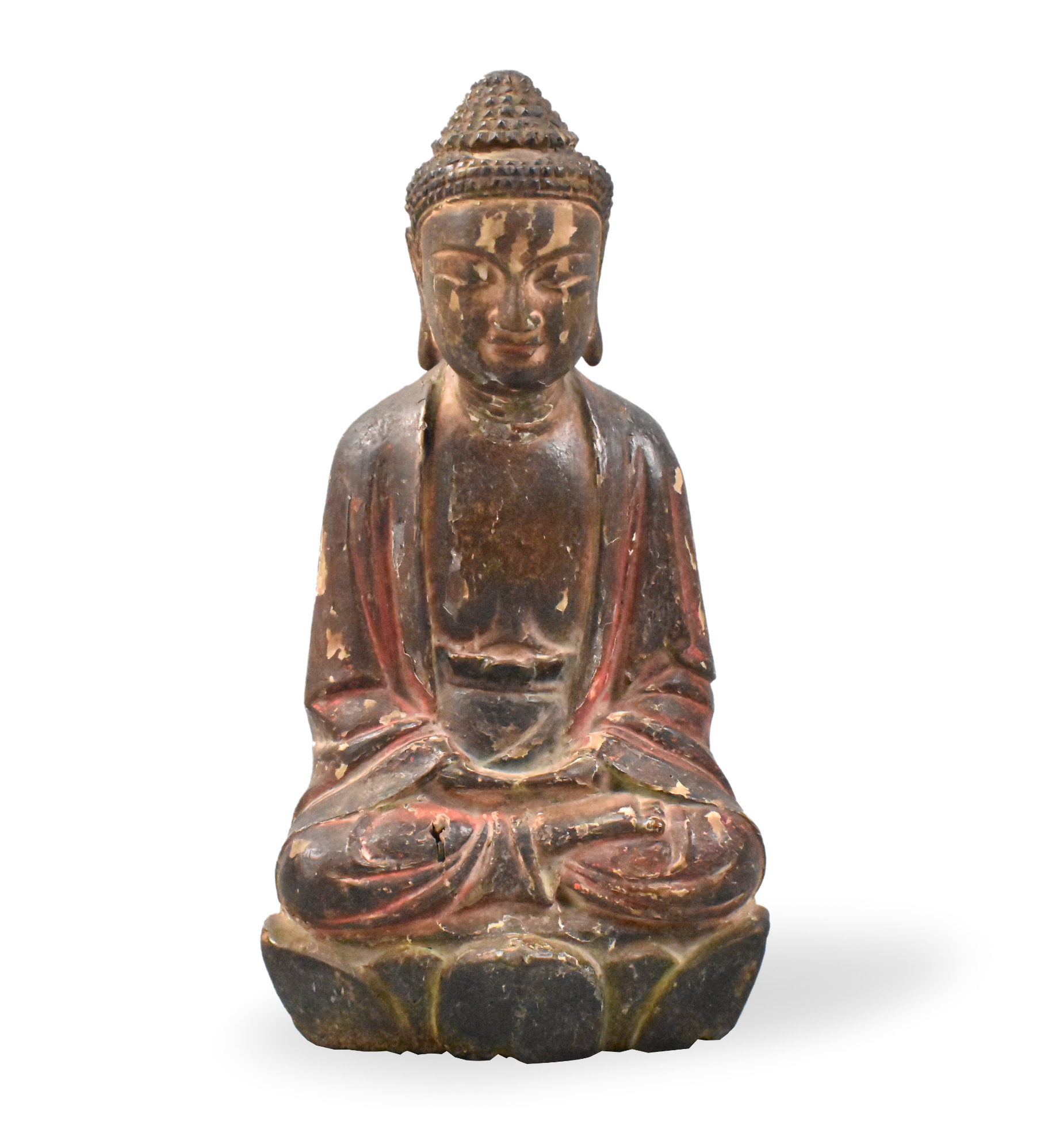 Appraisal: A Chinese gilt lacquered wood Buddha figure dating from the