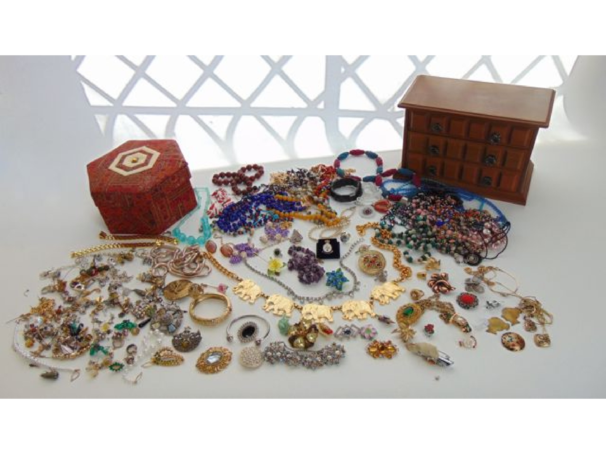 Appraisal: A miscellaneous collection of costume jewellery including necklaces earrings brooches