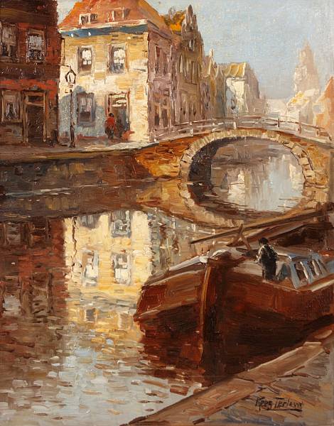 Appraisal: Kees Terlouw Dutch - A view of a canal signed