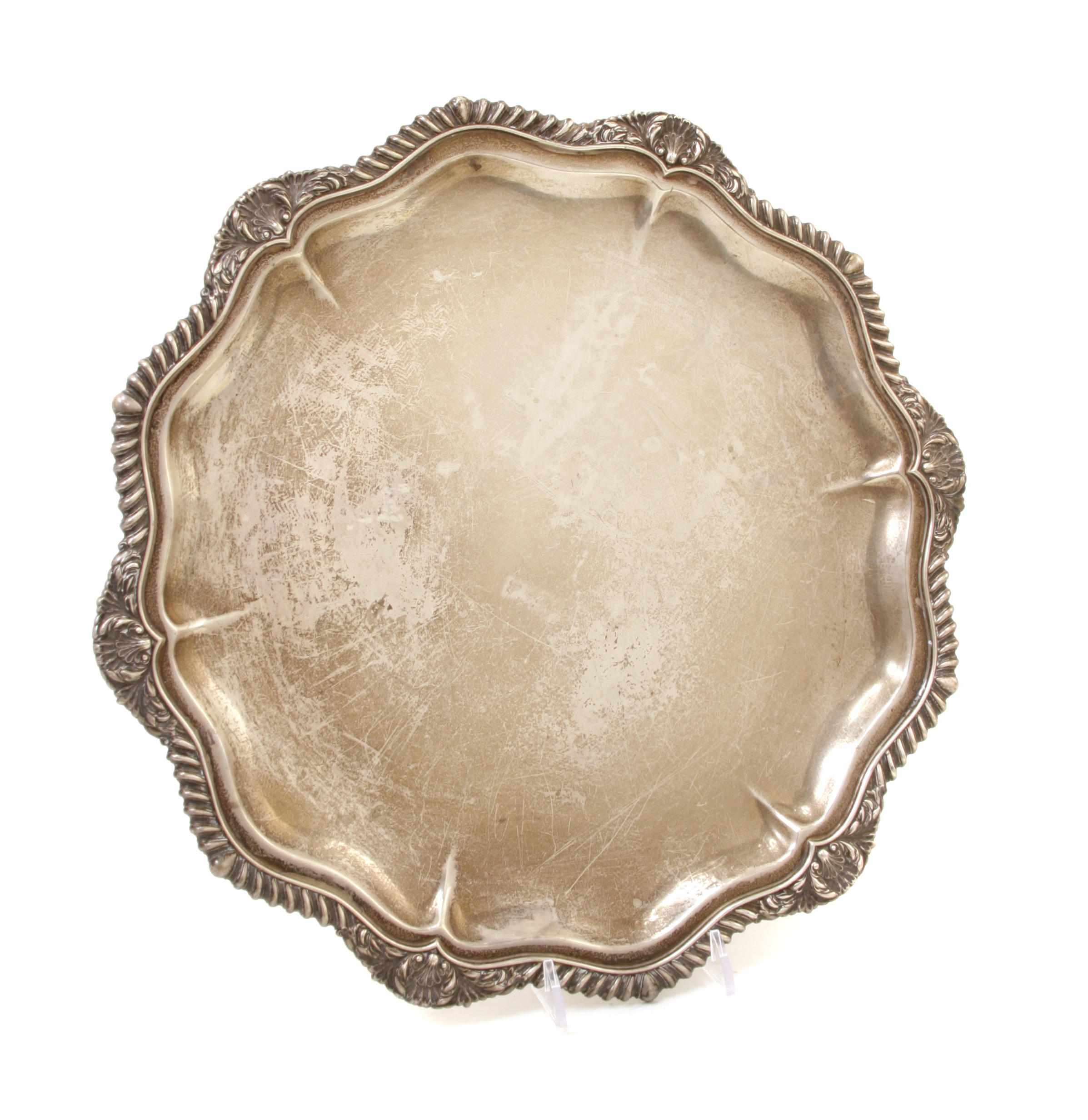 Appraisal: An American sterling silver circular tray Early th century In